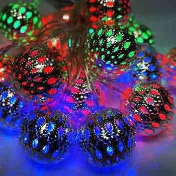 聖誕燈 LED20燈彩光金屬球電池燈 （高亮度又環保） YS－XLB020004