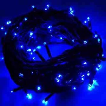100燈LED燈串聖誕燈 (藍光黑線)(附控制器跳機)(高亮度又省電)