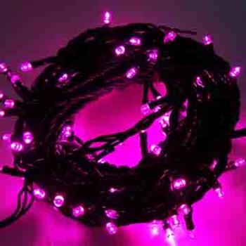100燈LED燈串聖誕燈 (粉紅光黑線)(附控制器跳機)(高亮度又省電)