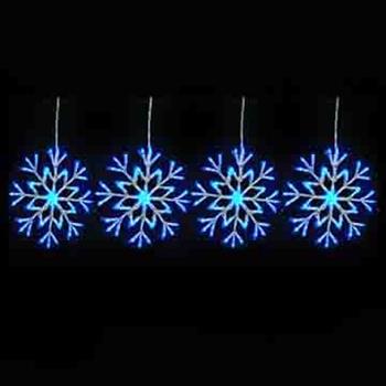 【摩達客】聖誕燈裝飾燈LED燈四雪花片造型燈(192燈/藍白光)(附控制器跳機)