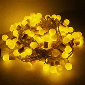 摩達客－聖誕燈100燈LED圓球珍珠燈串（插電式/暖白光透明線/ 附控制器跳機）（高亮度又省電）