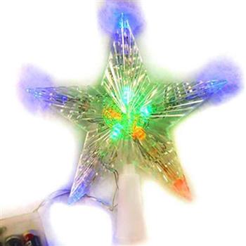 聖誕燈LED透明樹頂星電池燈 （彩光） （高亮度又環保）（可裝飾於聖誕樹頂或窗戶等）
