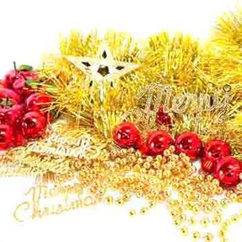 聖誕裝飾配件包組合~紅蘋果金色系 （2尺（60cm）樹適用）（不含聖誕樹）（不含燈）