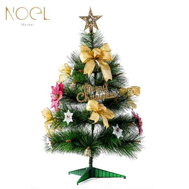 【NOEL諾也家飾】1.5尺桌上型松針聖誕樹 （金，銀，紅） 飾品包 金色系裝飾品