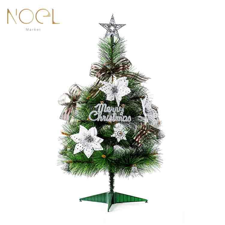 【NOEL諾也家飾】1.5尺桌上型松針聖誕樹 （金，銀，紅） 飾品包 銀色系裝飾品