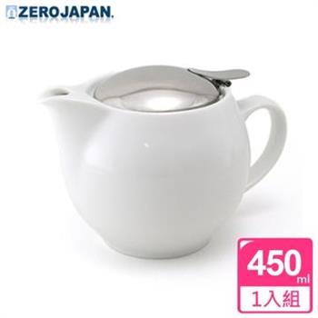 【ZERO JAPAN】典藏陶瓷不鏽鋼蓋壺（白）450cc
