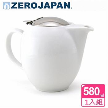【ZERO JAPAN】品味生活陶瓷不鏽鋼蓋壺(白)580cc