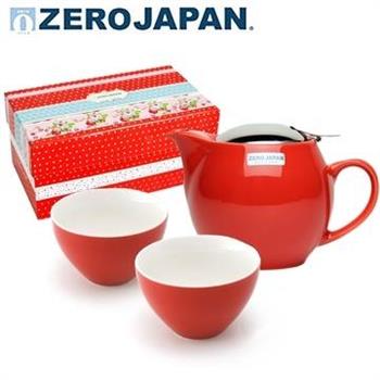 【ZERO JAPAN】典藏陶瓷一壺兩杯超值禮盒組（蕃茄紅）