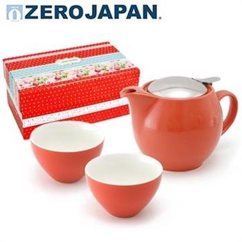【ZERO JAPAN】典藏陶瓷一壺兩杯超值禮盒組（蘿蔔紅）
