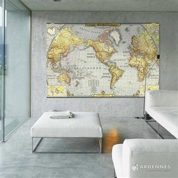 【ARDENNES】壁紙 壁布 中世紀仿古地圖 法國進口 / 居家佈置 DIY / MAP007