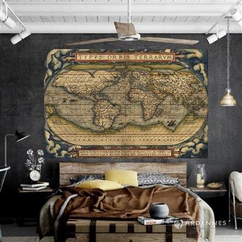 【ARDENNES】壁紙 壁布 中世紀仿古地圖 法國進口 / 居家佈置 DIY / MAP012