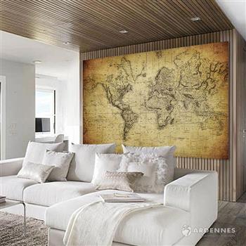 【ARDENNES】壁紙 壁布 中世紀仿古地圖 法國進口 / 居家佈置 DIY / MAP013
