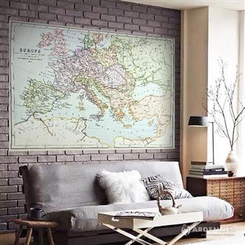 【ARDENNES】壁紙 壁布 中世紀仿古地圖 法國進口 / 居家佈置 DIY / MAP014