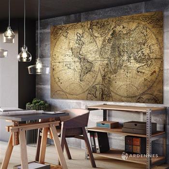 【ARDENNES】壁紙 壁布 中世紀仿古地圖 法國進口 / 居家佈置 DIY / MAP021