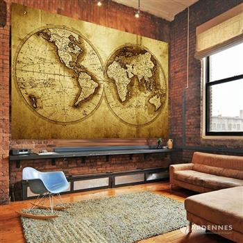 【ARDENNES】壁紙 壁布 中世紀仿古地圖 法國進口 / 居家佈置 DIY / MAP023