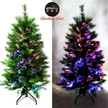 摩達客科技幻光4尺(120cm)松針＋PVC特級混合葉LED光纖綠色聖誕樹(本島免運費)
