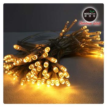 聖誕燈 LED燈串100燈電池燈 (暖白光/透明線） (高亮度又環保)