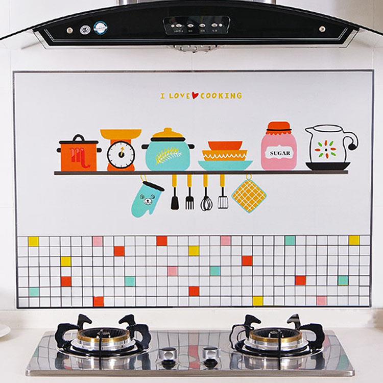 廚房時光防油煙廚房鋁箔磁磚壁貼（1張） - 輕鬆廚房