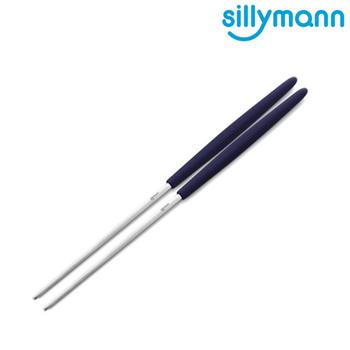 【韓國sillymann】 100%鉑金矽膠精品手感筷子（藍）