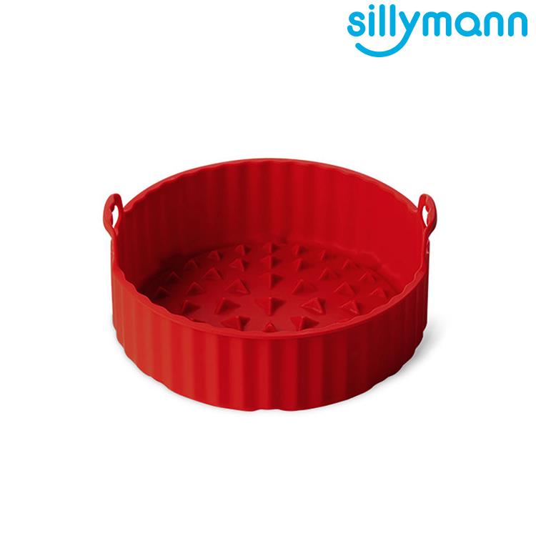 【韓國sillymann】 100%鉑金矽膠氣炸鍋烘烤籃（紅）－L - 紅