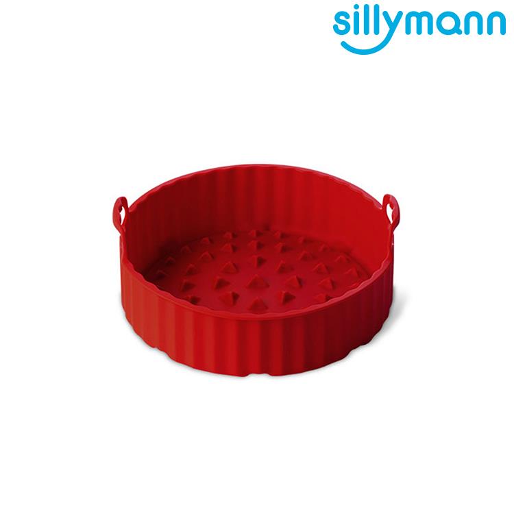 【韓國sillymann】 100%鉑金矽膠氣炸鍋烘烤籃（紅）－M - 紅