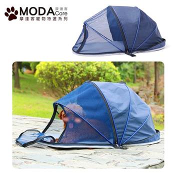 摩達客寵物－DODOPET寵物帳篷防蚊帳－深藍色半網罩款
