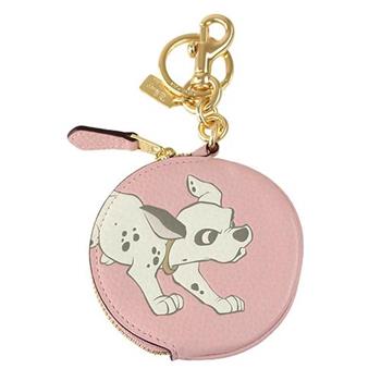 COACH 迪士尼粉色忠狗系列零錢包－粉紅