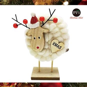 摩達客耶誕-超萌白色羊咩咩羊毛氈公仔聖誕擺飾