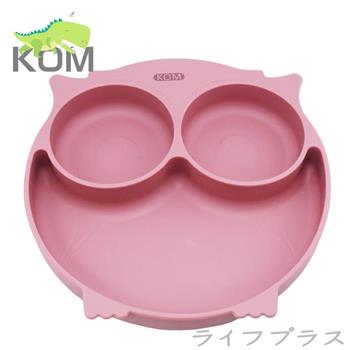 兒童矽膠餐盤－貓頭鷹－玫瑰粉