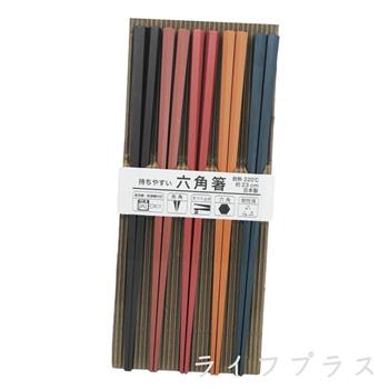 日本製六角筷-5色-5雙入X2包組