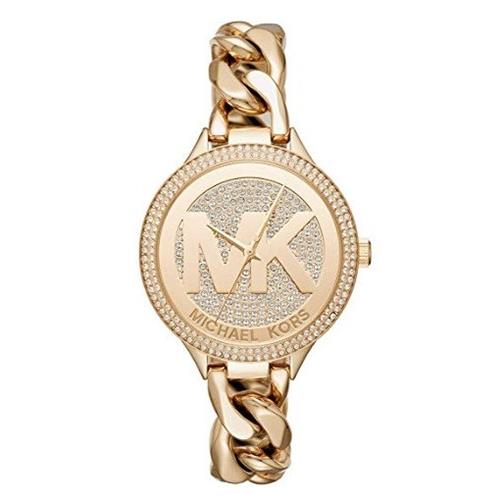 MICHAEL KORS 晶鑽鋼錶帶腕錶－金