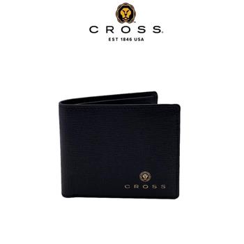 CROSS 限量2折 頂級小牛皮十字紋8卡男用皮夾－威廉系列 全新專櫃展示品（附原廠送禮提袋）