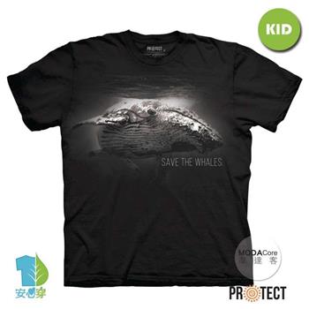 【摩達客】美國The Mountain保育系列拯救鯨魚 兒童黑色純棉短袖T恤