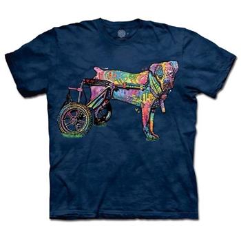 【摩達客】美國進口The Mountain 彩繪輪椅犬 純棉環保藝術中性短袖T恤