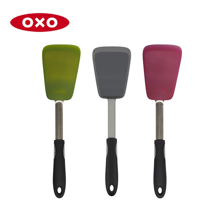 【OXO】好好握矽膠不銹鋼鍋鏟 - 野莓色