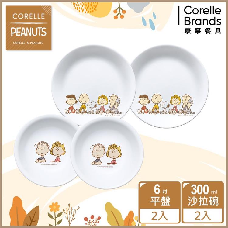 【美國康寧 CORELLE】SNOOPY FRIENDS 4件式餐具組－D02