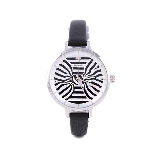 Kate Spade Metro系列條紋蝴蝶結計時腕錶－黑白 （無盒裝）