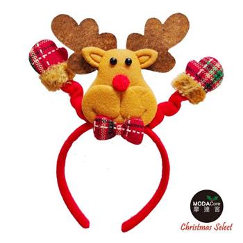摩達客耶誕派對－舉手歡慶麋鹿聖誕髮箍
