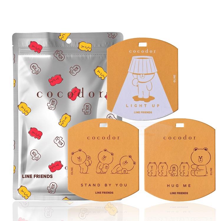 cocodor－LINE FRIENDS 香氛吊卡 方片3入組－白茶 - 白茶