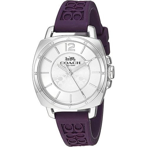 COACH 時尚矽膠錶帶腕錶－紫