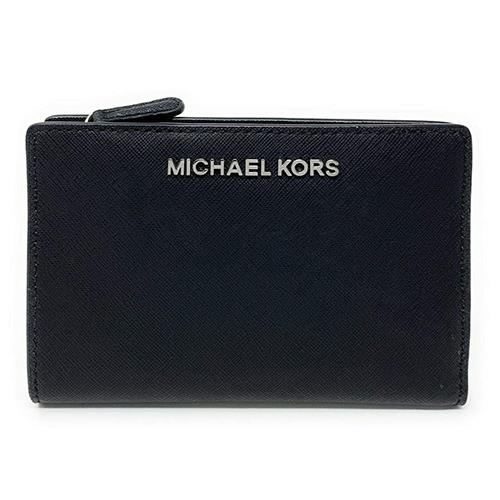 MICHAEL KORS 皮革卡片零錢包－黑
