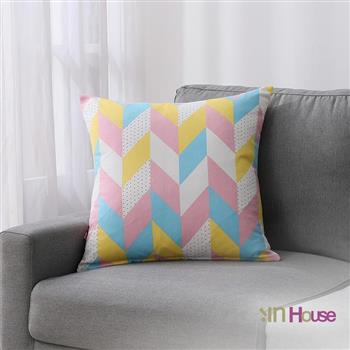 IN HOUSE－簡約系列抱枕－粉色菱角（50x50cm）