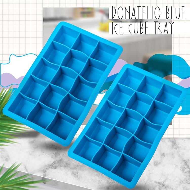 15冰格消暑沁涼露草藍矽膠製冰盒（1入）