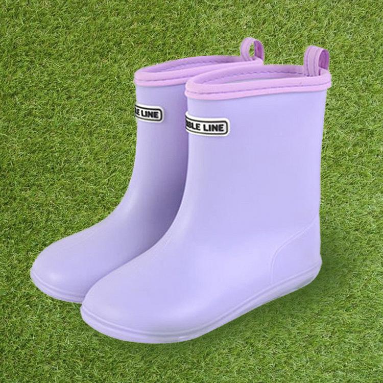 日本 MARBLE LINE B87662PA 粉紫色 兒童雨鞋 - 15CM