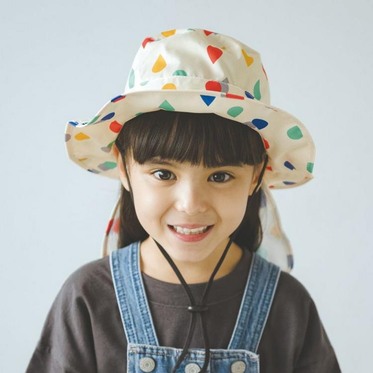 日本Wpc. W038 彩虹雨L 兒童超輕量抗UV防曬＋防雨透氣帽 護頸可收（WKHL）