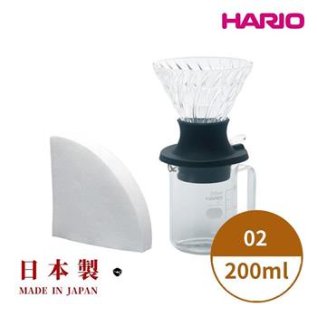 【HARIO】日本製V60 SWITCH浸漬式耐熱玻璃濾杯分享壺組合02－200ml SSD－5012－B （送40入濾紙）