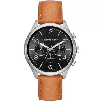 MICHAEL KORS 都會時尚皮革腕錶－棕色