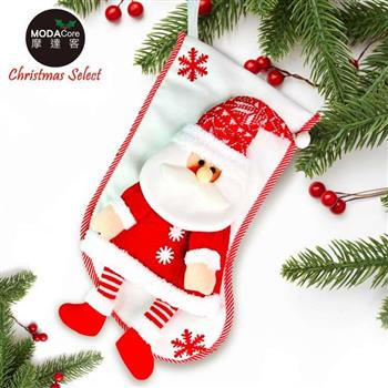 摩達客耶誕－聖誕老公公紅衣白色聖誕襪