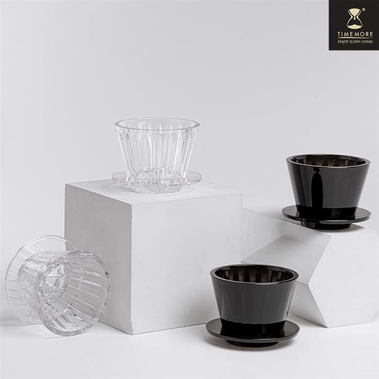 TIMEMORE 泰摩 冰瞳B75咖啡濾杯 手沖蛋糕型咖啡樹脂濾杯 - 晶透白