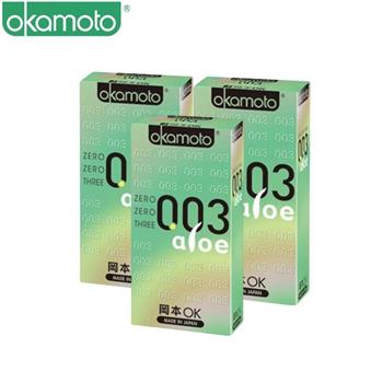 岡本003－ALOE 超潤蘆薈極薄保險套（6入X3盒）